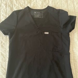 FIGS Catarina One Pocket Scrub Top Black XS